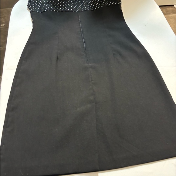 Taboo Black Dress With Polka Dot Bodice. Cocktail/Party Dress with Ultra Chic M - Picture 7 of 9